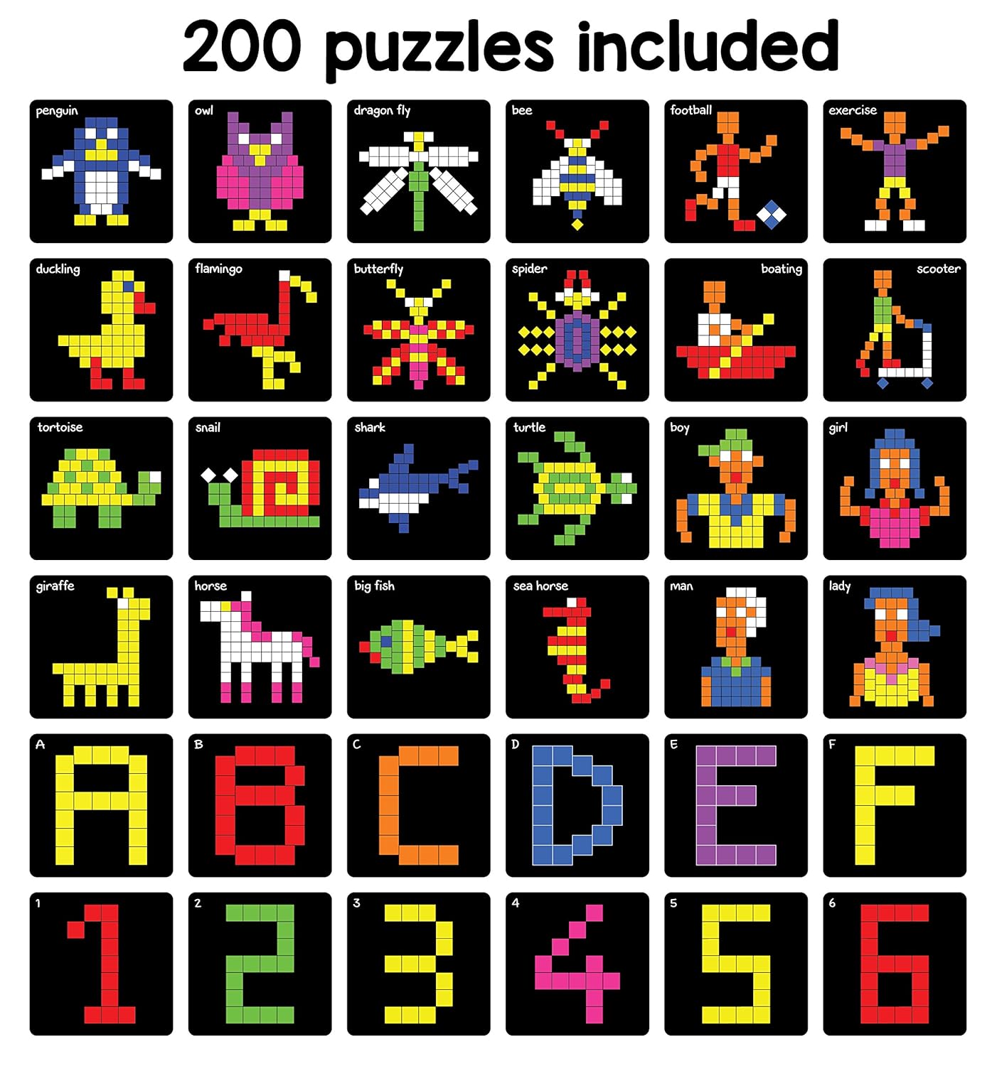 Magnetic Puzzle Squares Kit – 400 Colorful Magnets + 200 Design Challenges (Ages 5–99)