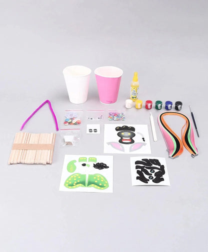 4-in-1 DIY Craft Box for Kids – Arts & Crafts Kit with Guide & Supplies