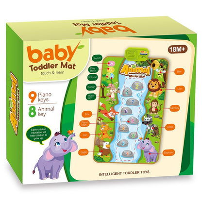 Baby Toddler Animal Music Mat | Touch & Learn Musical Piano Toy for Kids 3+ Years | 9 Piano Keys & 8 Animal Sounds