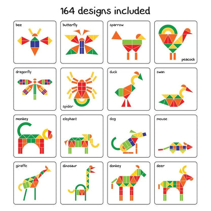 Play Panda Fun with Shapes – Magnetic Puzzle Kit (Type 2) Over 500 Designs | 58 Magnetic Shapes | Creative Learning Toy