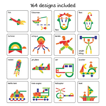 Play Panda Fun with Shapes – Magnetic Puzzle Kit (Type 2) Over 500 Designs | 58 Magnetic Shapes | Creative Learning Toy